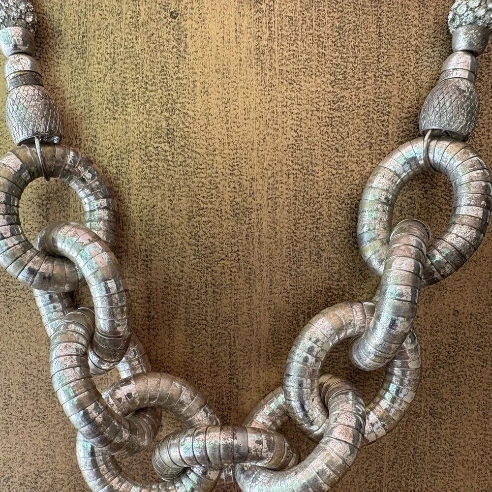 Chunky Silver Chain Necklace - Picture 7 of 8